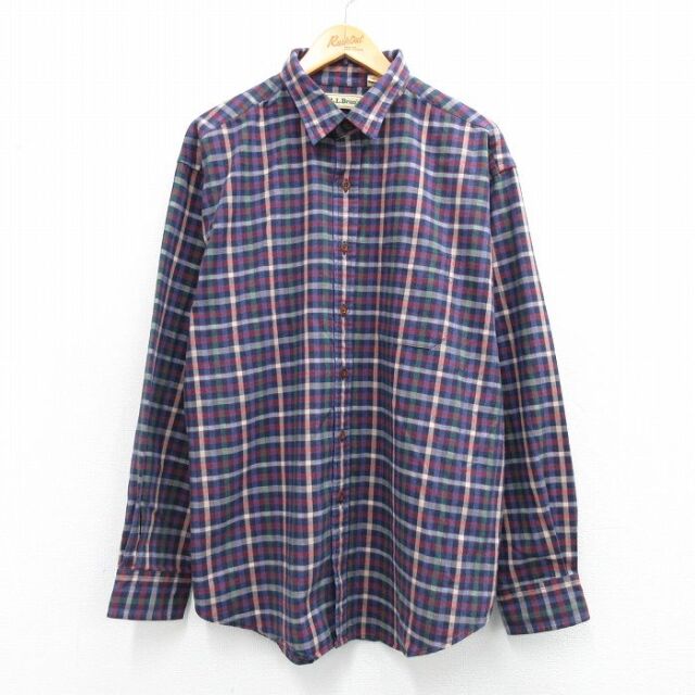 【50%OFF】エルエルビーン 80s 長袖シャツ チェック ネイビー XL | 古着