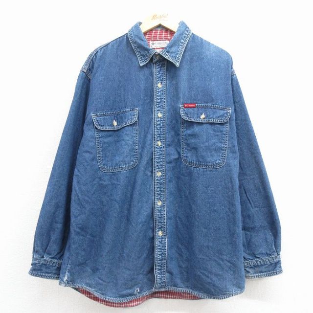 【50%OFF】コロンビア 00s 長袖シャツ ネイビー XL | 古着