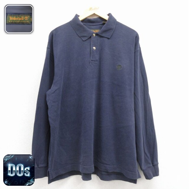 【50%OFF】ティンバーランド 00s 長袖ポロシャツ ワンポイントロゴ ネイビー XL | 古着