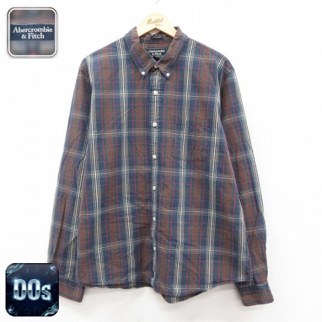 【50%OFF】アバクロンビー 00s 長袖シャツ チェック グリーン XL | 古着