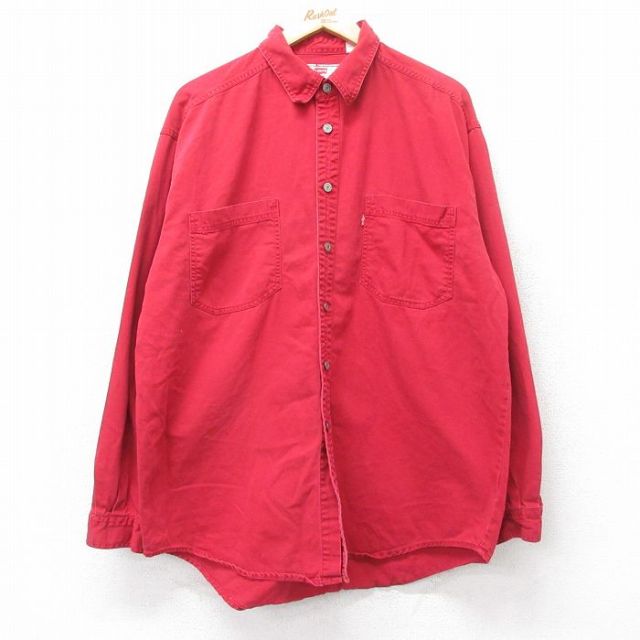 リーバイス 00s 長袖シャツ レッド XL | 古着