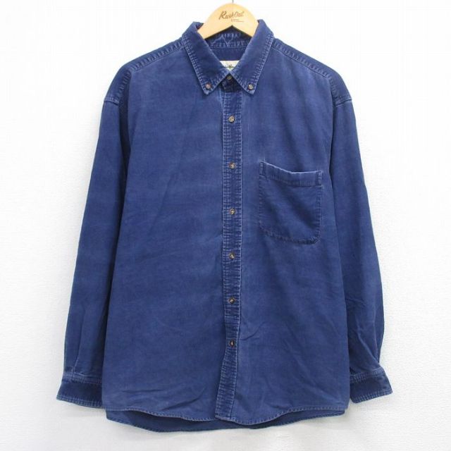 エディーバウアー 00s 長袖シャツ ネイビー XL | 古着