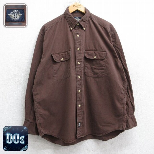 【50%OFF】ドッカーズ 00s 長袖シャツ ブラウン XL | 古着
