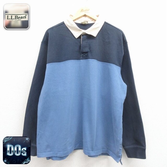 【50%OFF】エルエルビーン 00s 長袖ラガーシャツ ネイビー XL | 古着
