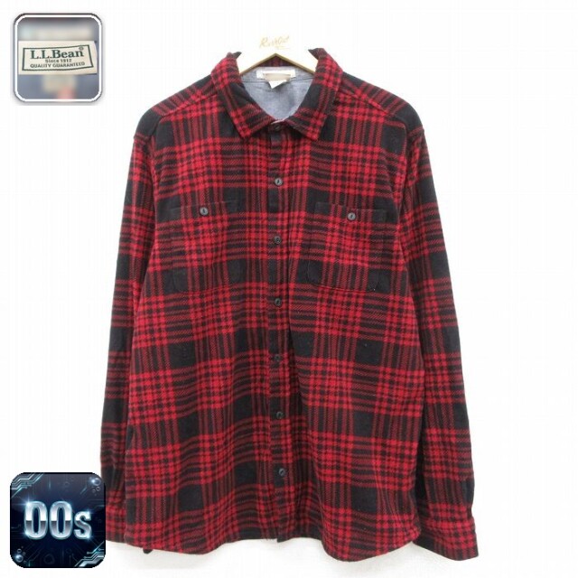 【50%OFF】エルエルビーン 00s 長袖シャツ 赤チェック XL | 古着