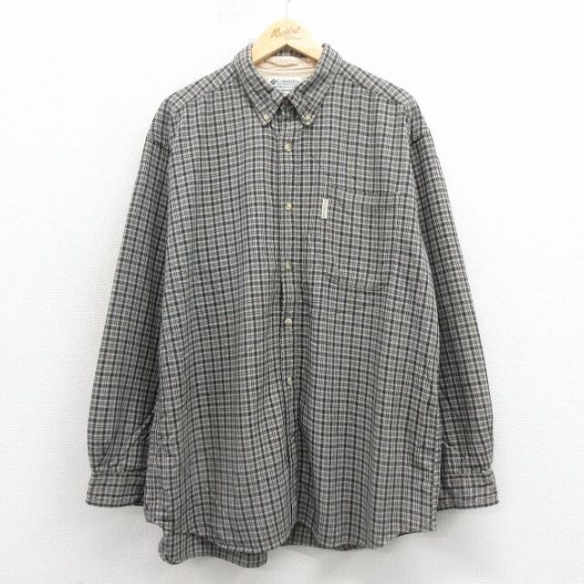 コロンビア 長袖シャツ ブラックチェック XL | 古着