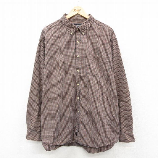アバクロンビー 長袖シャツ ネイビーチェック XL | 古着