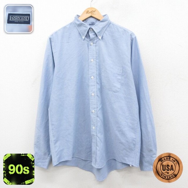 【50%OFF】ランズエンド 90s 長袖シャツ ネイビー XL | 古着