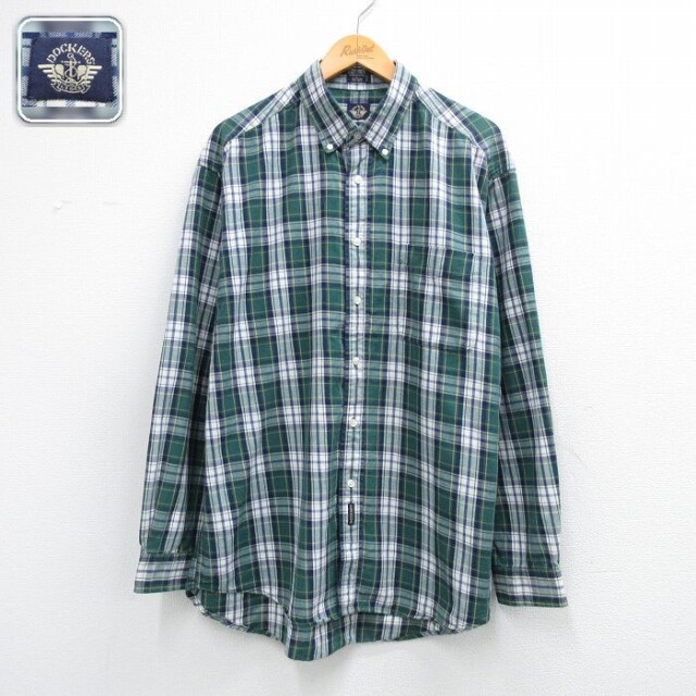 【50%OFF】ドッカーズ 長袖シャツ グリーンチェック XL | 古着