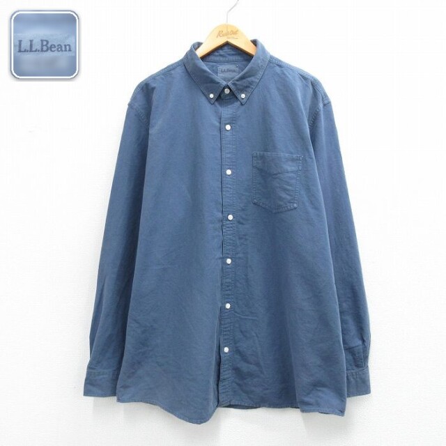 【50%OFF】エルエルビーン 長袖シャツ ネイビー XL | 古着