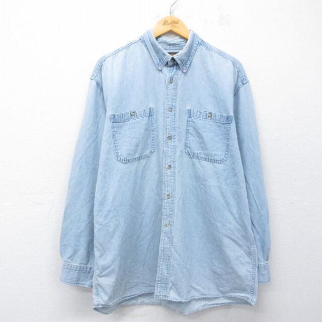 エディーバウアー 90s 長袖シャツ ネイビー XL | 古着