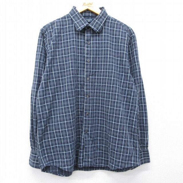 ドッカーズ 長袖シャツ ネイビーチェック XL | 古着
