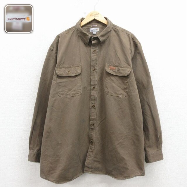 【50%OFF】カーハート 長袖シャツ ブラウン XL | 古着