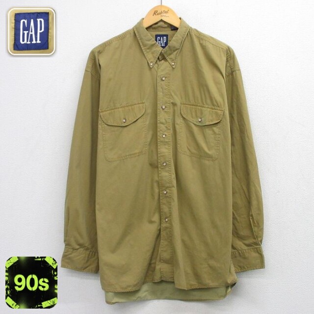 【20%OFF】ギャップ 90s 長袖シャツ ブラウン XL | 古着