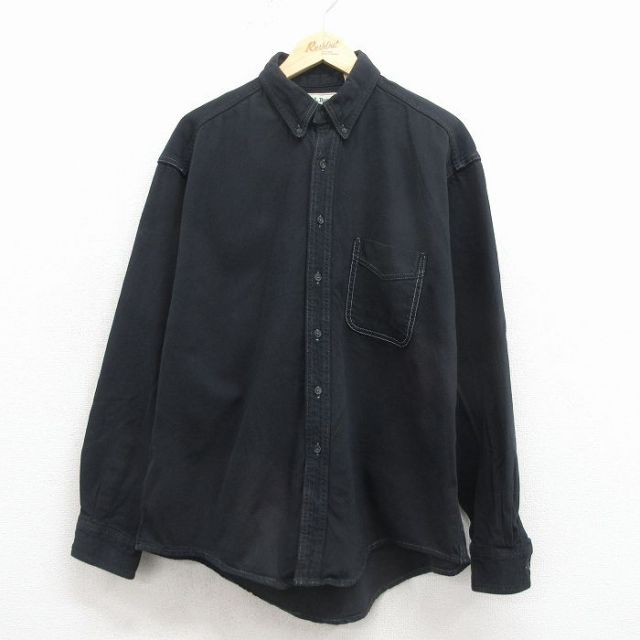 エルエルビーン 90s 長袖シャツ カナダ製 ブラック メンズXL相当 | 古着