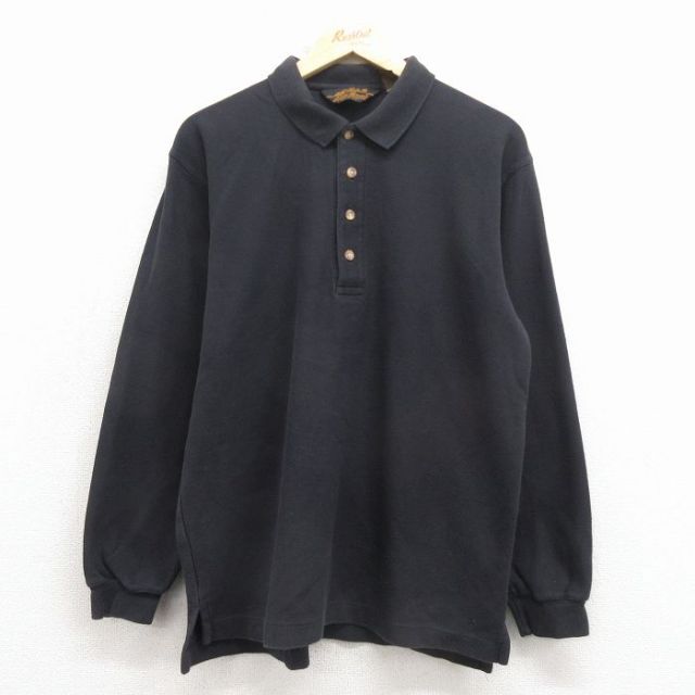エディーバウアー 90s 長袖ポロシャツ ブラック メンズL相当 | 古着