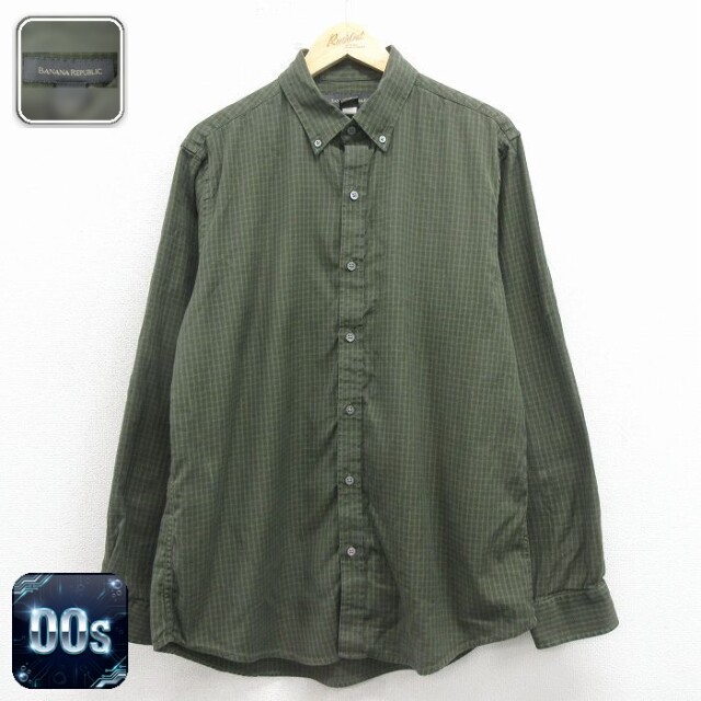【20%OFF】バナナリパブリック 00s 長袖シャツ チェック グリーン メンズL相当 | 古着