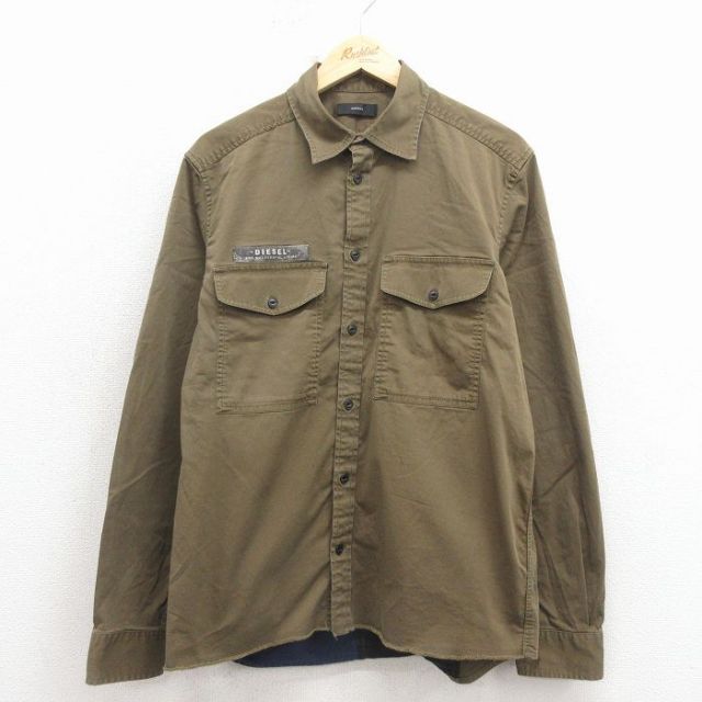 古着通販 L☆古着 ディーゼル 長袖 ブランド シャツ メンズ マルチ