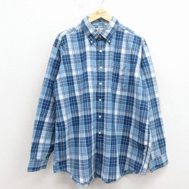 エルエルビーン 00s 長袖シャツ チェック ネイビー メンズXL相当 | 古着