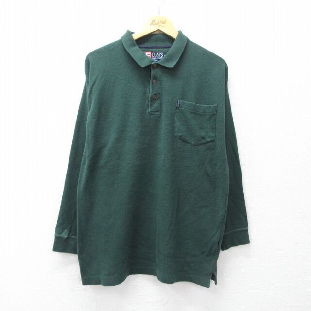 ラルフローレン 90s 長袖ポロシャツ グリーン メンズL相当 | 古着