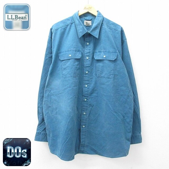 【20%OFF】エルエルビーン 00s 長袖シャツ ライトブルー メンズXL相当 | 古着