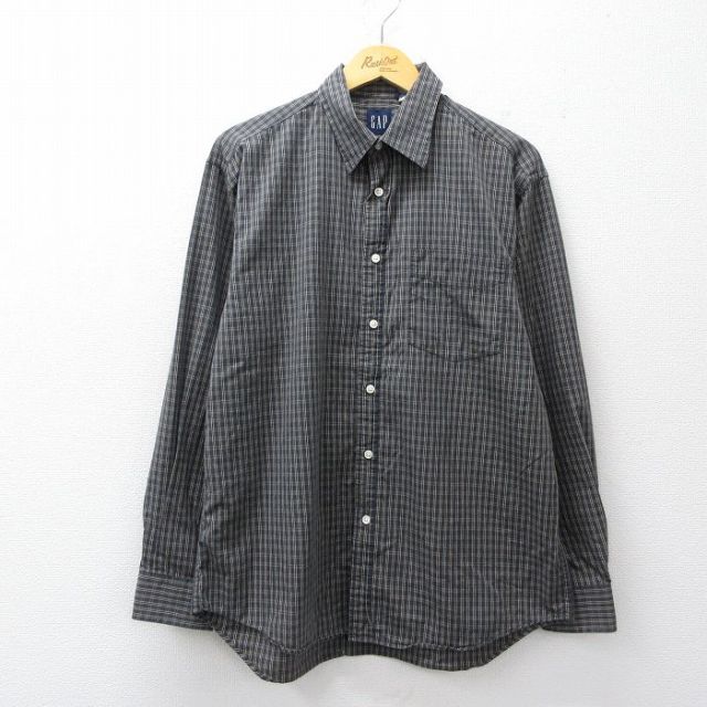 ギャップ 00s 長袖シャツ チェック グレー メンズL相当 | 古着
