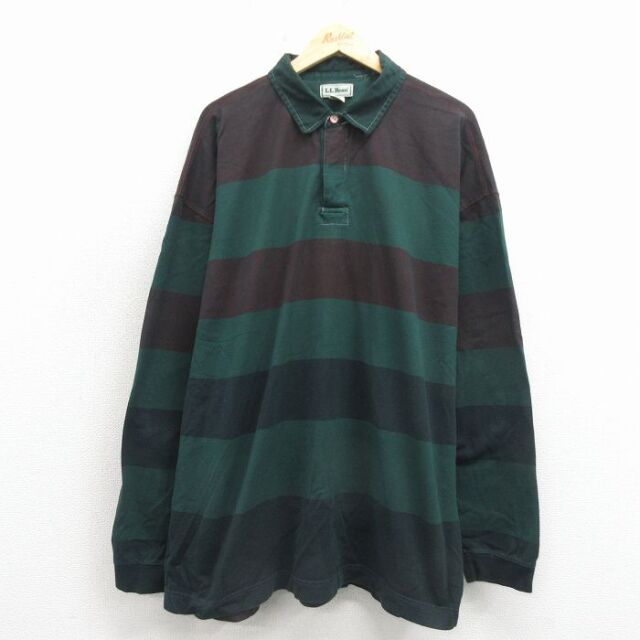 エルエルビーン 90s ラガーシャツ グリーン メンズXL相当 | 古着