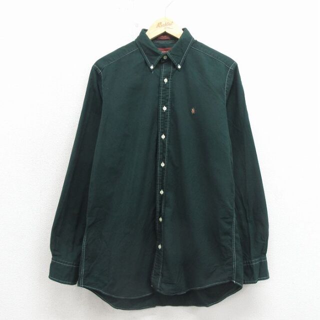 ラルフローレン 80s 長袖シャツ 馬 グリーン メンズM相当 | 古着