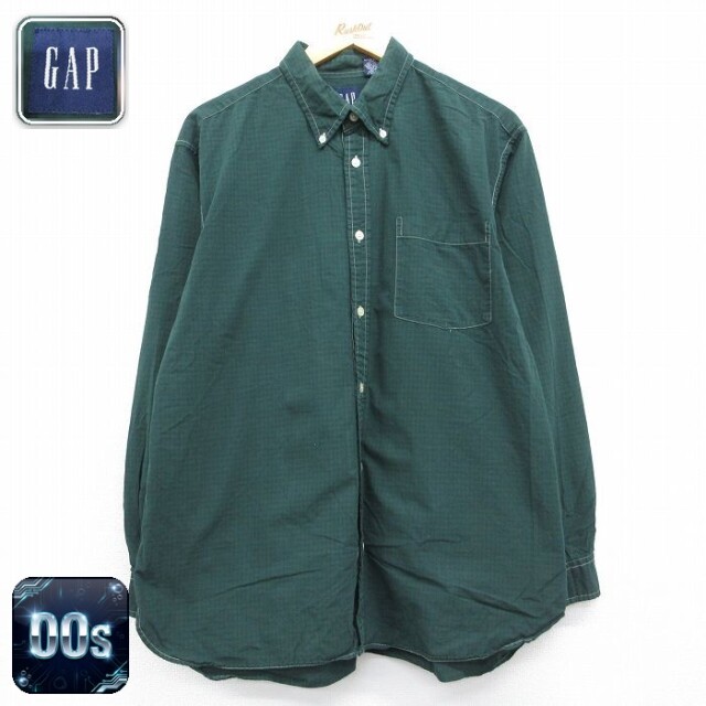 【20%OFF】ギャップ 00s 長袖シャツ チェック グリーン メンズXL相当 | 古着