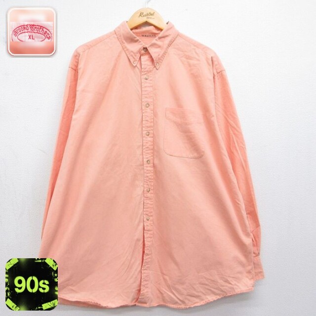 【20%OFF】ブルックスブラザーズ 90s 長袖シャツ オレンジ メンズXL相当 | 古着