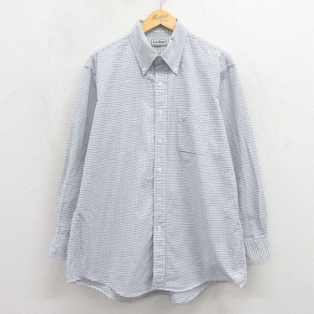 エルエルビーン 90s 長袖シャツ チェック ホワイト メンズXL相当 | 古着