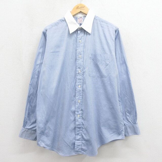2XL アメリカ製 USA ブルックスブラザーズ プルオーバー シャツ 長袖 古着通販 XL☆古着 ブルックスブラザーズ 長袖 ブランド シャツ メンズ