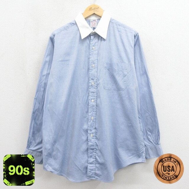 【20%OFF】ブルックスブラザーズ 90s 長袖シャツ ネイビー メンズXL相当 | 古着