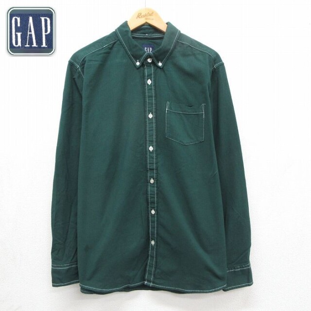 【20%OFF】ギャップ 長袖シャツ グリーン メンズL相当 | 古着