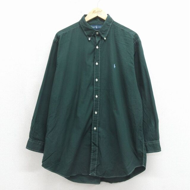 古着通販 XL☆古着 ラルフローレン 長袖 ブランド シャツ メンズ 90