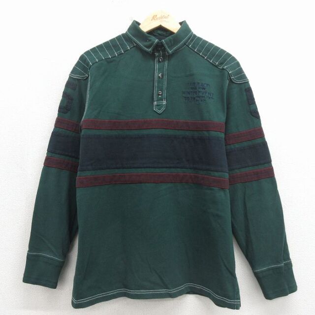 ラルフローレン 90s 長袖ラガーシャツ LAKE グリーン メンズL相当 | 古着