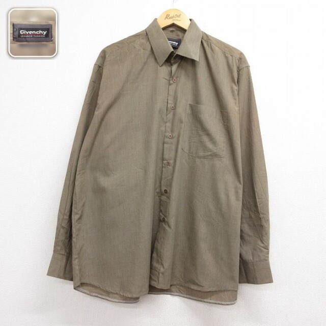 【20%OFF】ジバンシー 長袖シャツ ブラウン メンズXL相当 | 古着