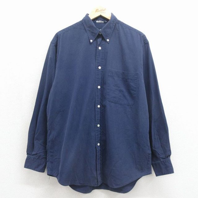 ノーティカ 90s 長袖シャツ ワンポイントロゴ ネイビー メンズL相当 | 古着
