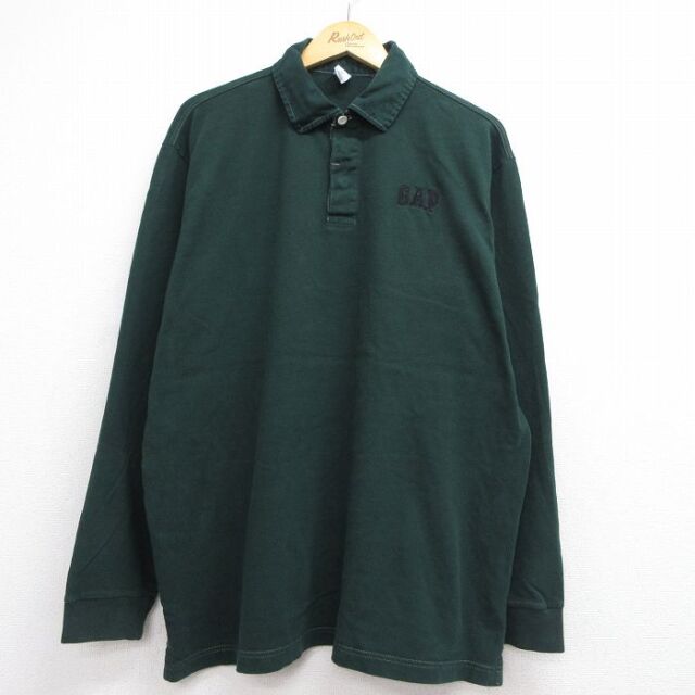 ギャップ 00s ラガーシャツ ワンポイントロゴ グリーン メンズXL相当 | 古着