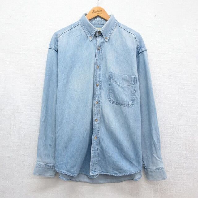 エルエルビーン 90s 長袖シャツ ネイビーデニム メンズXL相当 | 古着