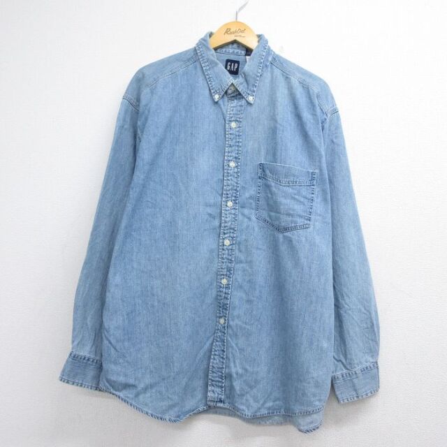ギャップ 00s 長袖シャツ ネイビー メンズXL相当 | 古着