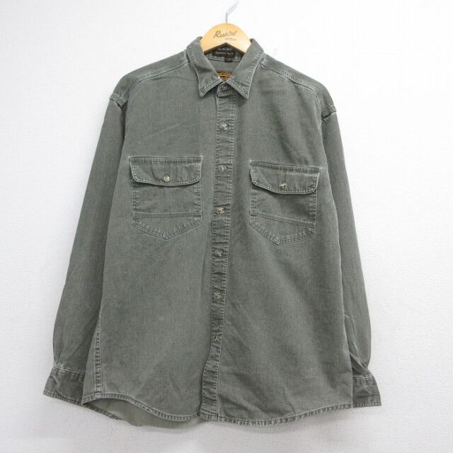 エディーバウアー 90s 長袖シャツ カーキ メンズXL相当 | 古着