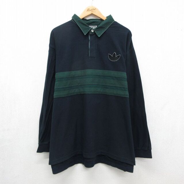 古着通販 XL☆古着 アディダス adidas 長袖 ブランド ラガー シャツ