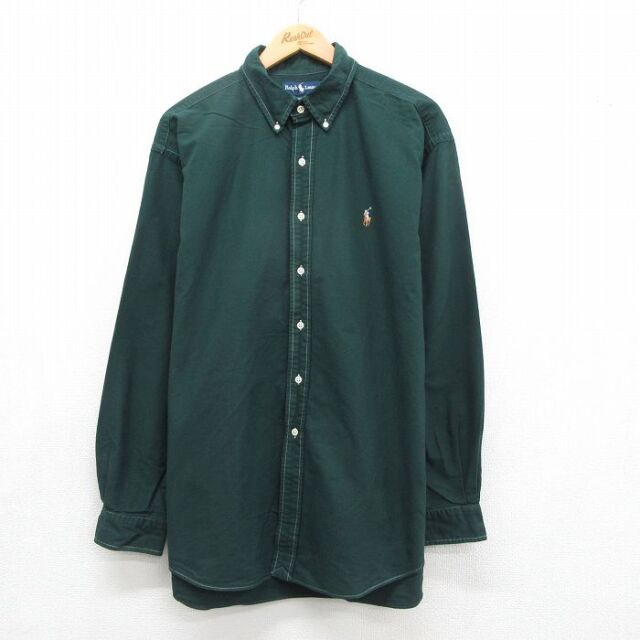 古着通販 XL☆古着 ラルフローレン 長袖 ブランド シャツ メンズ 90