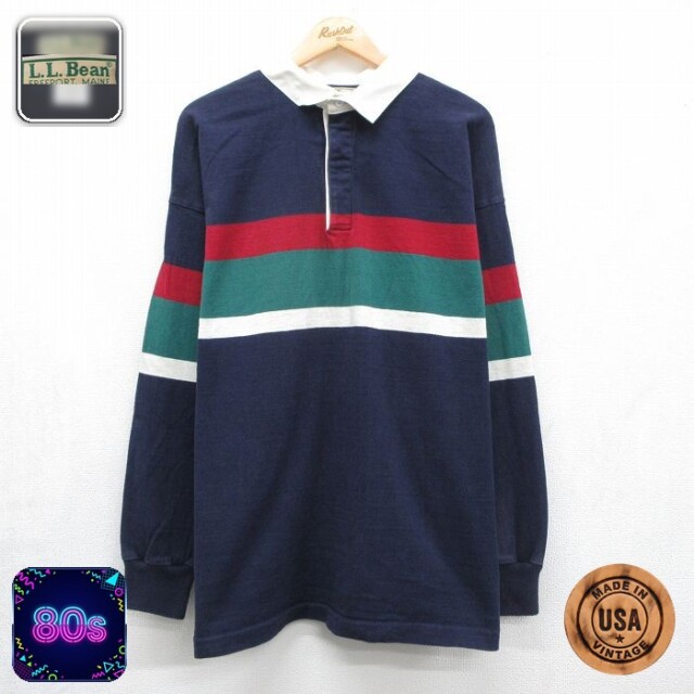 エルエルビーン 80s ラガーシャツ ネイビー メンズXL相当 | 古着