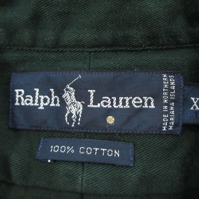古着通販 XL☆古着 ラルフローレン 長袖 ブランド シャツ メンズ 90