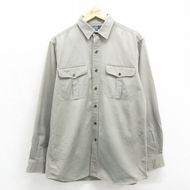 ラルフローレン 90s 長袖シャツ RANGER ベージュ メンズL相当 | 古着