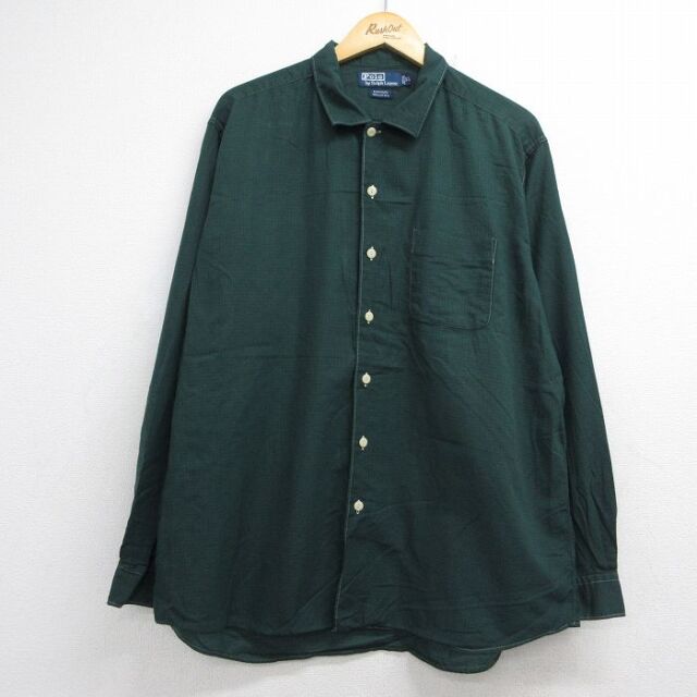 ラルフローレン 90s 長袖シャツ BONNARDチェック グリーン メンズXL相当 | 古着