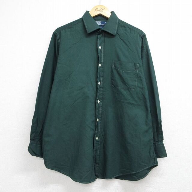 ラルフローレン 90s 長袖シャツ CURHAM グリーン メンズXL相当 | 古着