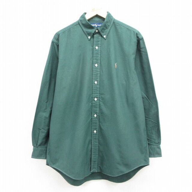 ラルフローレン 長袖シャツ ワンポイントロゴ グリーン メンズXL相当 | 古着